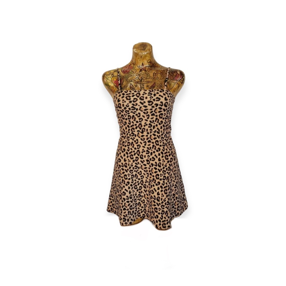 Leopard Print Strapless Dress